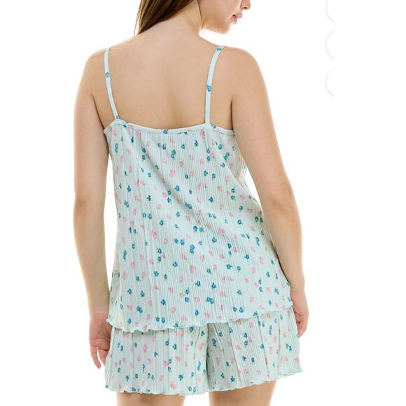 Brand New Roudelain Women's Size Medium Blue Petal 2 Piece Pajama Set Sleepwear - Picture 3 of 11